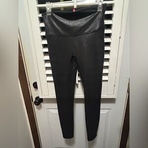 SPANX Black Textured Leggings